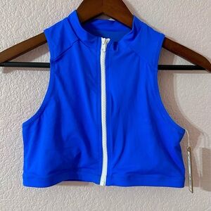 SKIMS Sporty Zipper Swim Mock Neck Top